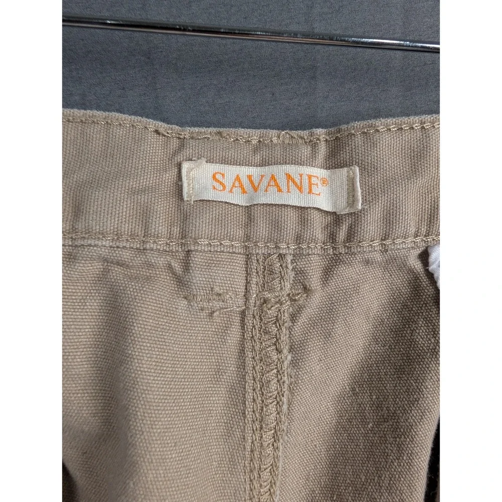 Savane‎ Mens Cargo Shorts Khaki Tan Size 46  Elastic Waist Cotton Utility